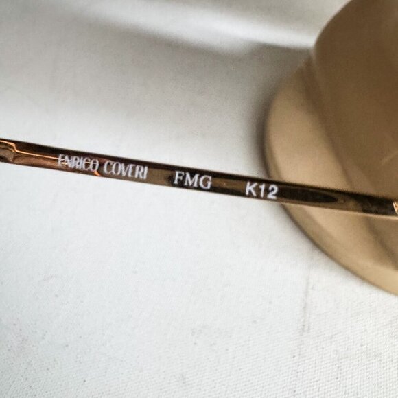 Vintage Enrico Coveri Gold Tone Cat Eye Glasses Mod 308-800 - Picture 7 of 8